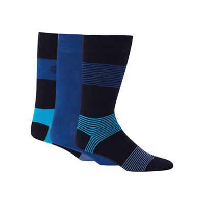 Pack of three stripe print socks
